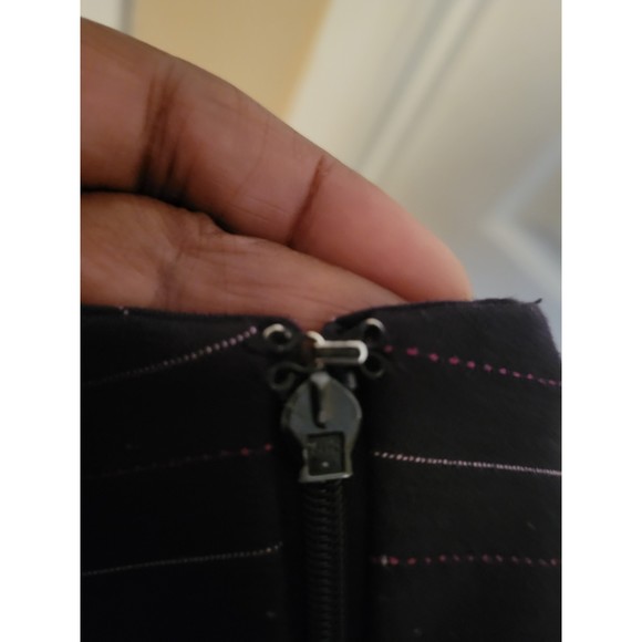 Black Asymmetrical Pin Stripe Skirt by Lane Bryant Size 26 - Picture 5 of 7